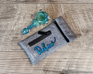 Personalized Smell Proof Pipe Pouch, Cannabis Travel Bag, Weed Marijuana Joint Holder, 420 Stoner Smoker Gift