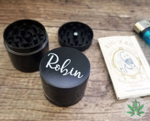 Load image into Gallery viewer, Custom Personalized Engraved Herb Grinder, Weed Grinder, Spice Tobacco Grinder, 420 Gift, Marijuana, Cannabis, Smoker Gift, Stoner Gift