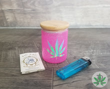 Load image into Gallery viewer, Holographic Glitter Glass Herb Stash Jar, Airtight Cannabis Storage Container, Marijuana Gift for 420 Pot Smoker, Weed Stoner Accessories