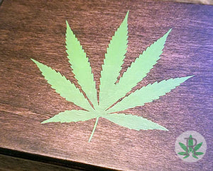 Stoner Gift Set, Wood Rolling Tray and Wood Stash Box Set, Cannabis Leaf, Smoker Gift Set, Marijuana Leaf, 420 Gift,