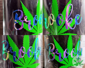 Personalized Holographic Glass Herb Stash Jar, Airtight Cannabis Leaf Storage Container, Marijuana Gift for Pot Smoker, Weed Accessories