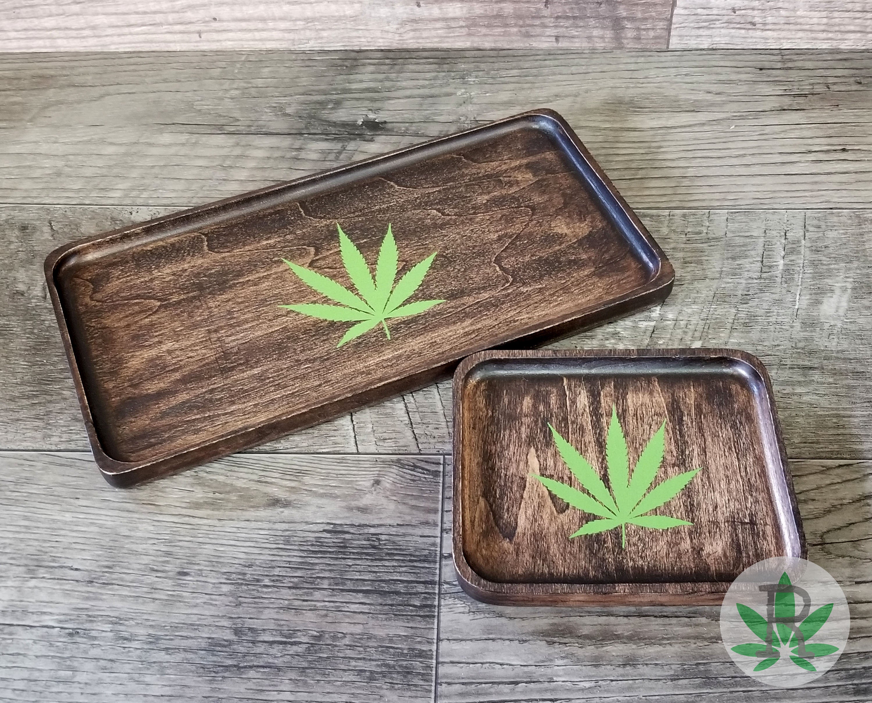 Black One Love Weed Leaf Rolling Tray & Smoking Accessories Gift