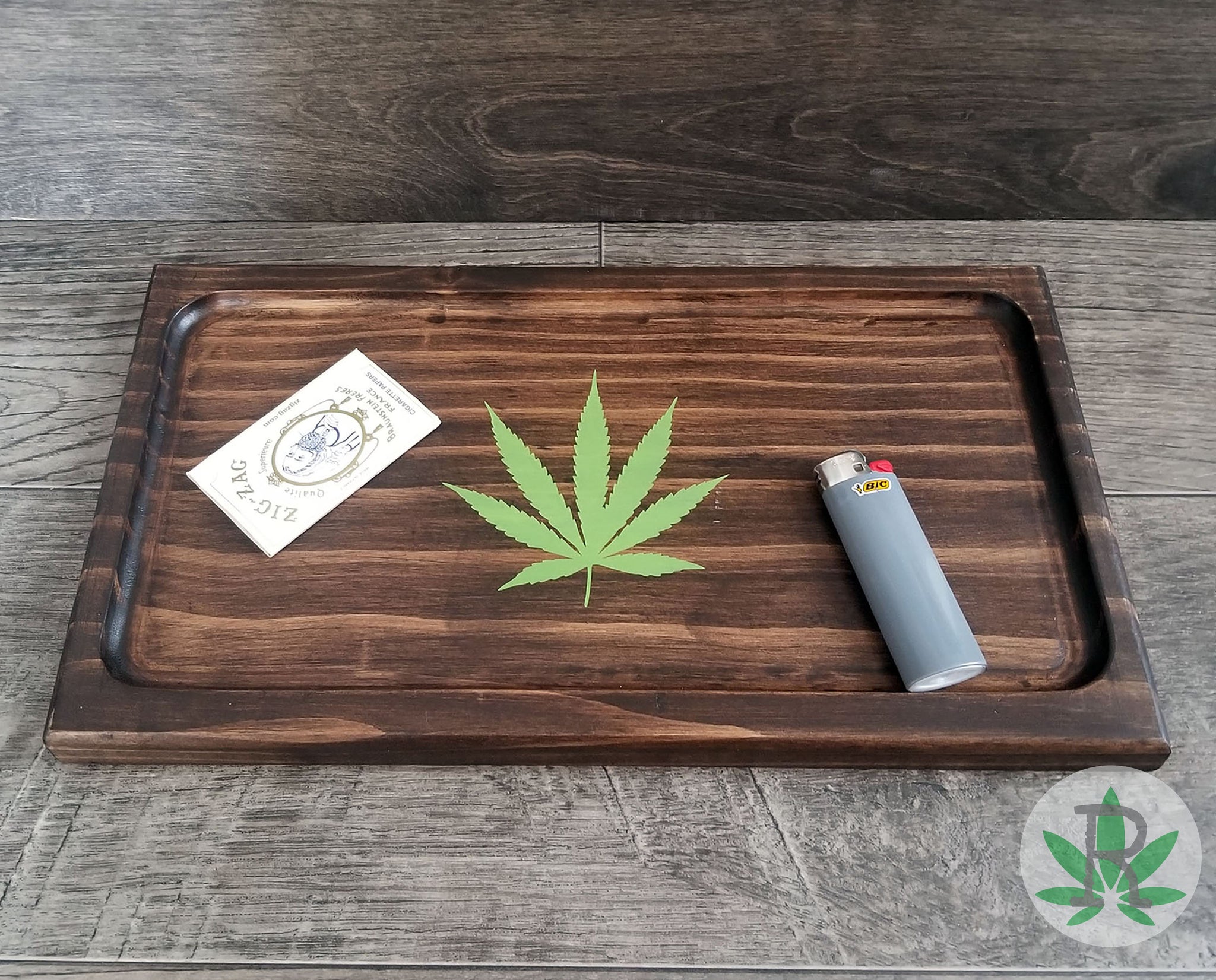 Dark Wood Rolling Tray, Marijuana Leaf Tray, Cannabis Leaf Tray, Joint Tray,  Tobacco Tray, Marijuana Gift, 420 Gift, Stoner Gift, Weed Gift
