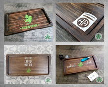 Load image into Gallery viewer, Custom Wood Rolling Tray, Personalized  Weed Tray Marijuana Leaf, Cannabis Leaf Tobacco Tray, 420 Smoker Gift, Stoner Gift, Marijuana Gift