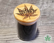 Load image into Gallery viewer, Laser Engraved Personalized Glass Herb Stash Jar, Custom Airtight Cannabis Storage Container, Marijuana Gift for Pot Smoker, Weed Accessory