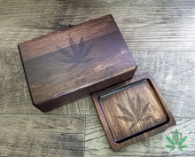 Load image into Gallery viewer, Wood Rolling Tray, Marijuana Leaf Tray, Cannabis Leaf Tray, Joint Tray, Tobacco Tray, Marijuana Gift, 420 Gift, Stoner Gift, Weed Gift