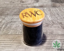 Load image into Gallery viewer, Laser Engraved Monogram Glass Herb Stash Jar, Personalized Airtight Cannabis Storage Container, Marijuana Gift for Pot Smoker Weed Accessory