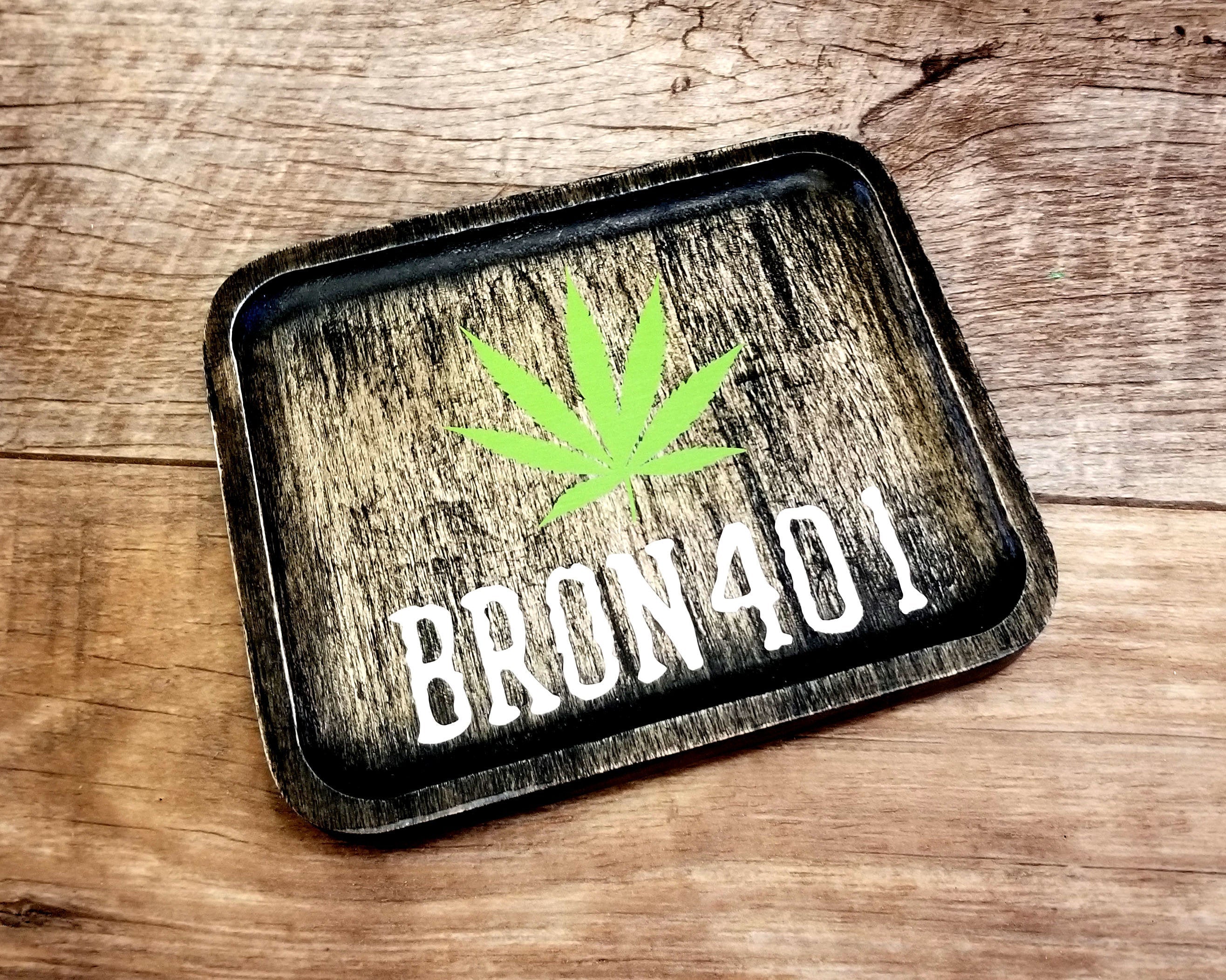 Personalized Wood Rolling Tray, Custom Weed Tray Marijuana Leaf