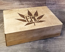Load image into Gallery viewer, Custom Personalized Laser Engraved Wood Stash Box, Herb Holder, Pot Box, Stoner Gift, Marijuana Storage Accessories, Weed Supplies, Smoker