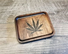 Load image into Gallery viewer, Stoner Gift Set, Wood Rolling Tray, Stash Jar and Wood Stash Box Set, Cannabis Leaf, Smoker Gift Set, Marijuana Leaf, 420 Gift,